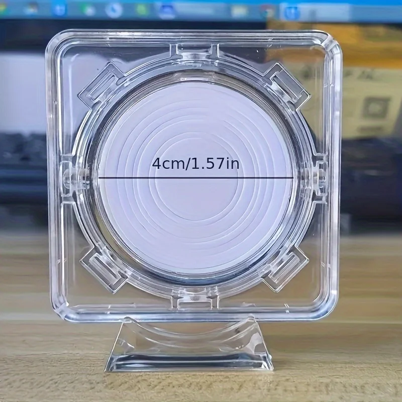 5/10pcs Rotating Acrylic Coin Display Box with Base Transparent Coin Display Case for Coins Medals Storage Collectors Organizer