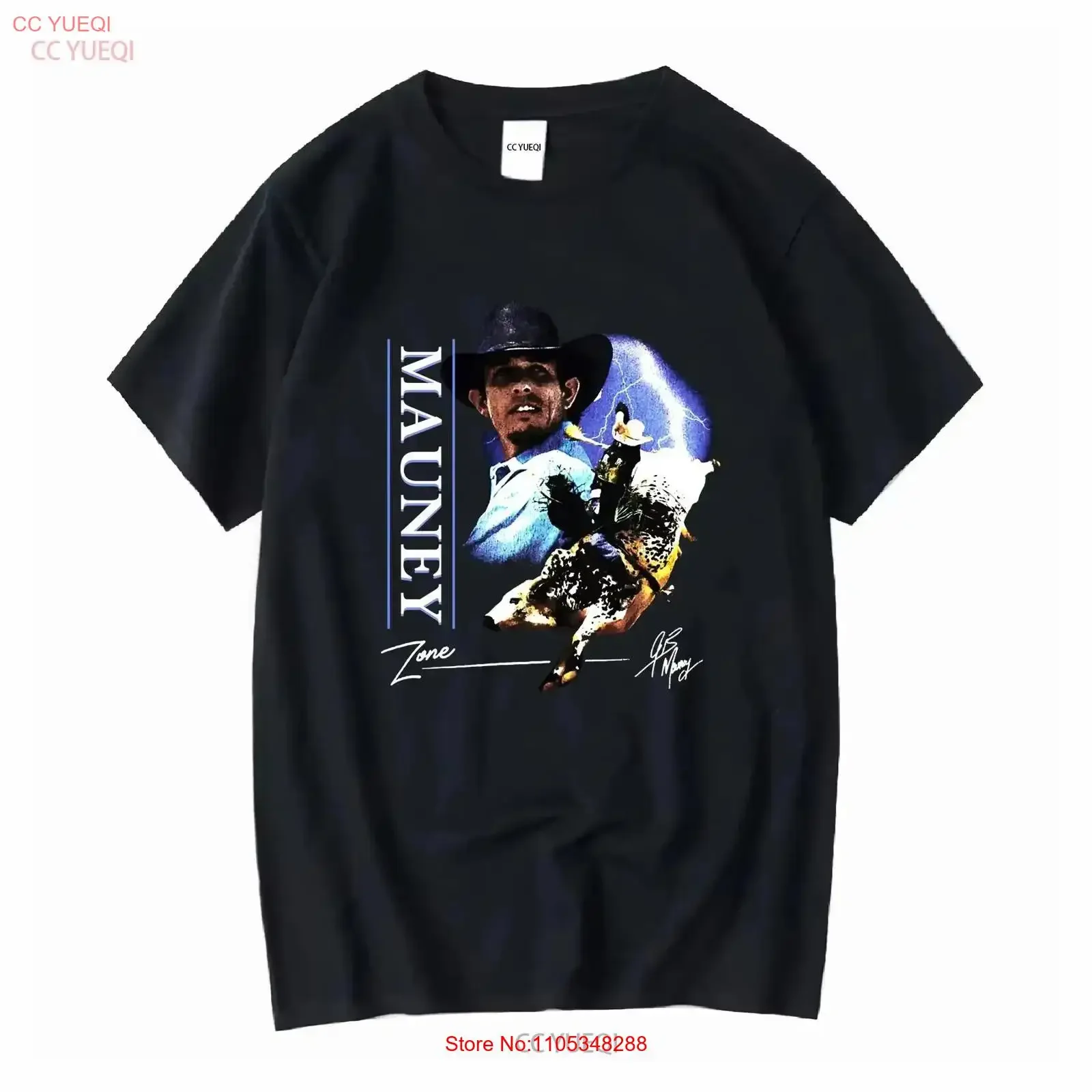JB Mauney Bull Riding T-Shirt Herren Schwarz Dale Brisby Rodeo Cowboy PBR Small Vintage Washed Streetwear Atmungsaktiv Vintage