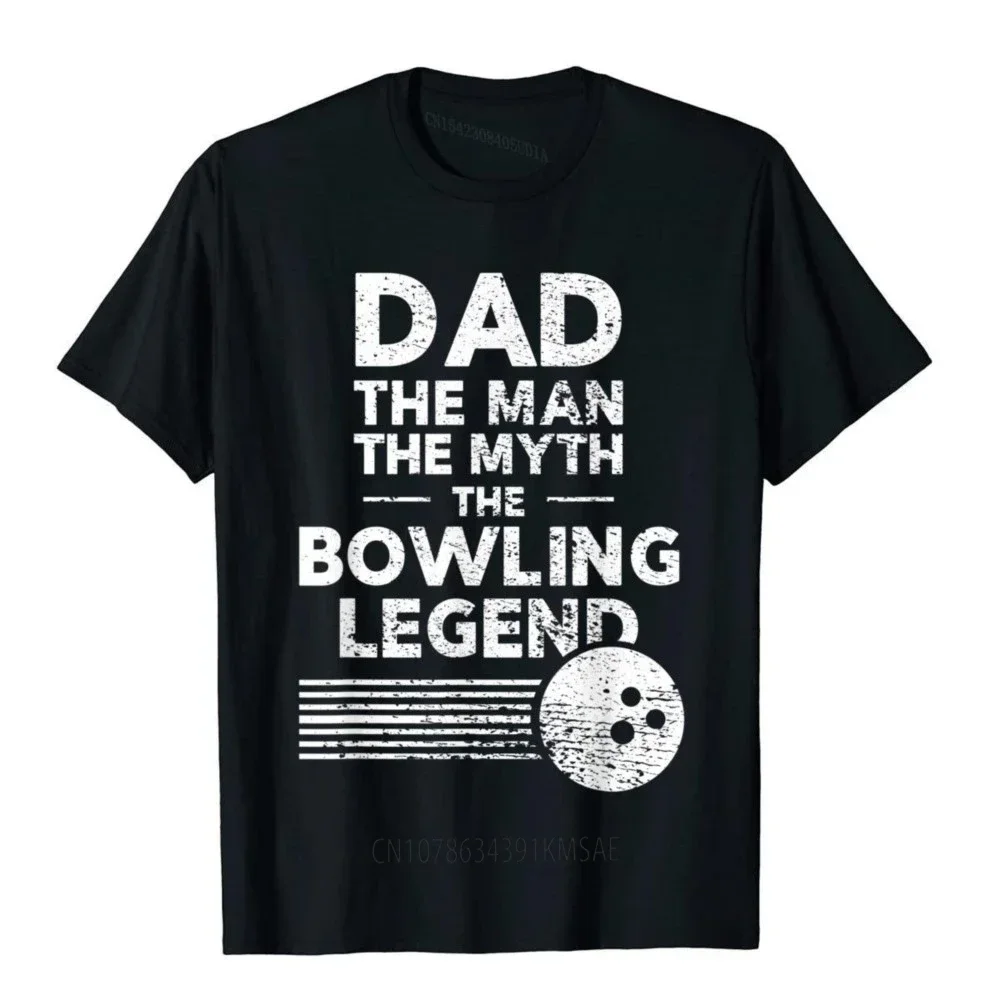 Mens Funny Bowling Shirt For Dad The Man The Myth T-Shirt Summer T Shirts For Men Cotton Tops T Shirt Personalized Prevailing