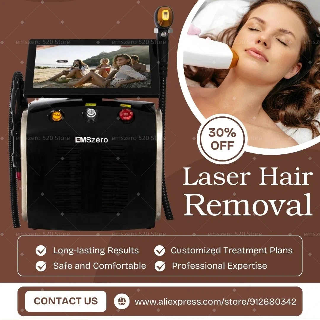 Professional Triple Wavelength 808nm Diode Laser Hair Removal Device for Tattoo Removal With Skin Rejuvenation Function