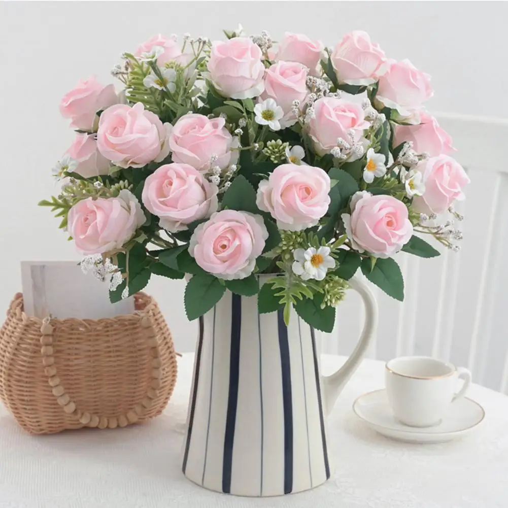 Artificial Rose Natural-looking Artificial Flowers Realistic Venus Rose Simulation Maintenance-free Fake Flower for Wedding