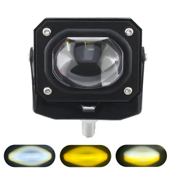 Angel Eye 12V 24V Car LED Work Headlight Super Bright Spotlight 19W Fog Light For Jeep Truck Car Motorcycle Tractor SUV ATV