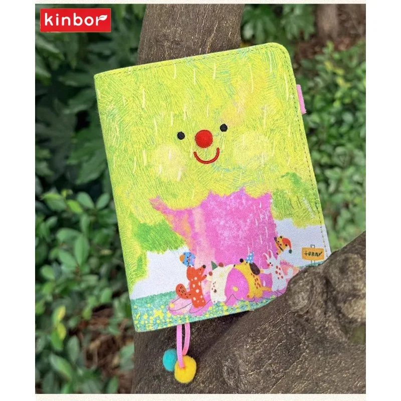 kinbor A6 Loose-leaf Notebook,Embroidery Cover Hand Journal,Undated Daily Planner,Hand Account,Art Stationery,Ideal Holiday Gift