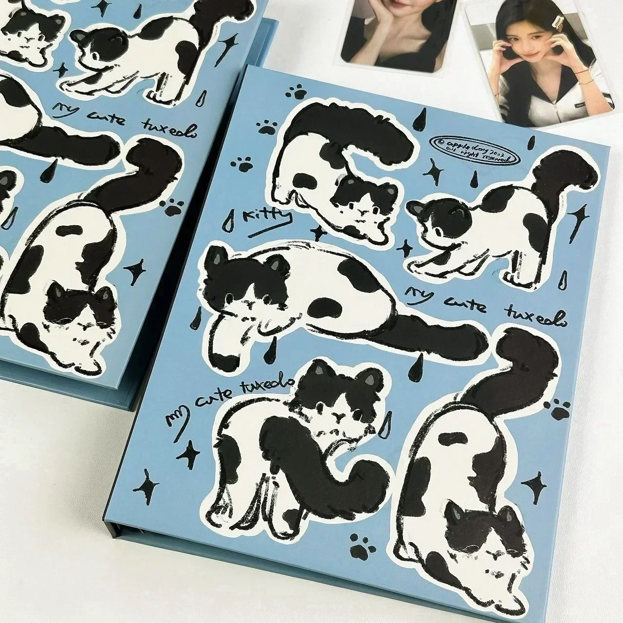 A5 Kpop Idol Photo Album Kawaii Blue Cat Photocard Holder Photo Card Binder Collect Book Album for Photographs 콜북 Фотоальбом