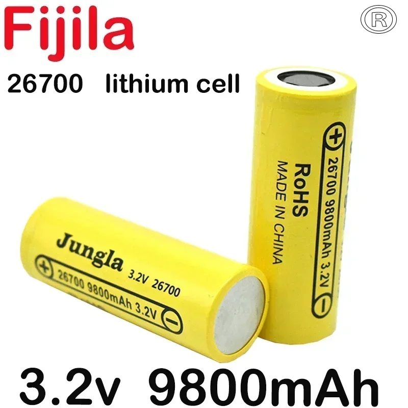 3.2V 26700 9800mAh LiFePO4 Battery 3C Continuous Discharge Maximum 5C High Power for Electric Car Scooter Energy Storage