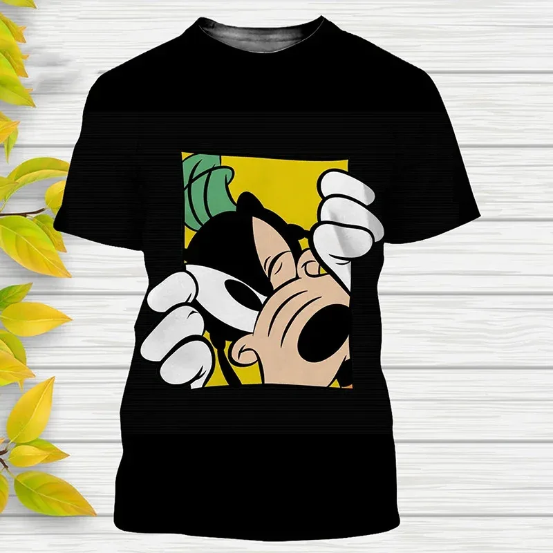 2024 جديد ديزني جوفي ثلاثية الأبعاد طباعة تي شيرت الكرتون الشارع الشهير الرجال النساء تيز القمم أطفال بنين بنات موضة عادية تي شيرت
