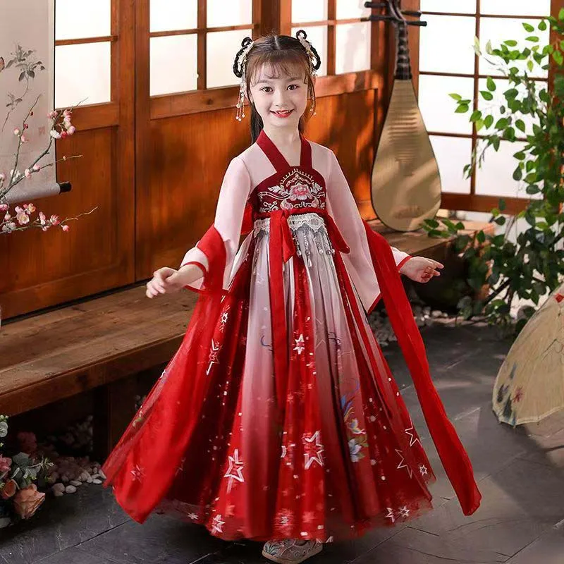 فستان هانفو الصيني القديم الجديد المقلد من سلالة تانغ للفتيات