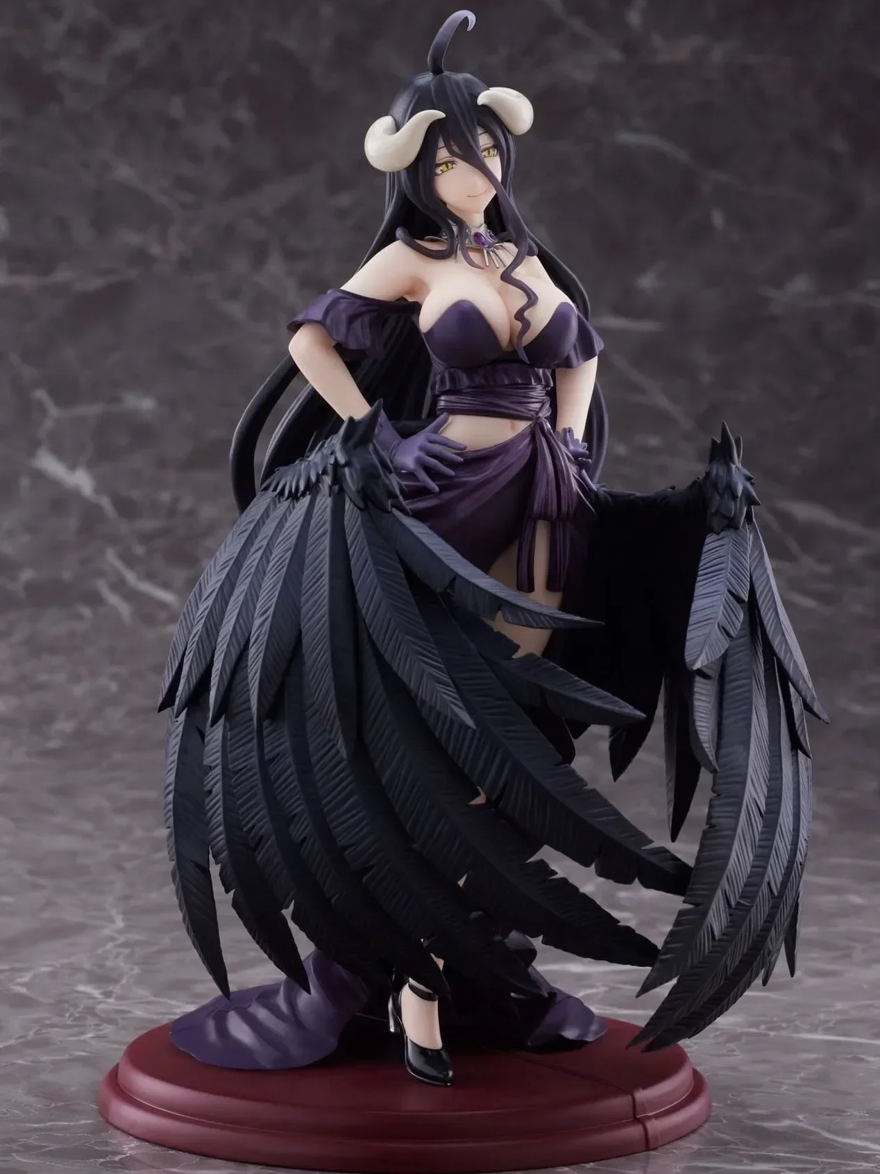 In Stock Original 20cm PVC Artist MasterPiece AMP Overlord Albedo Black Dress Taito Action Around Genuine Dolls Toy Gift