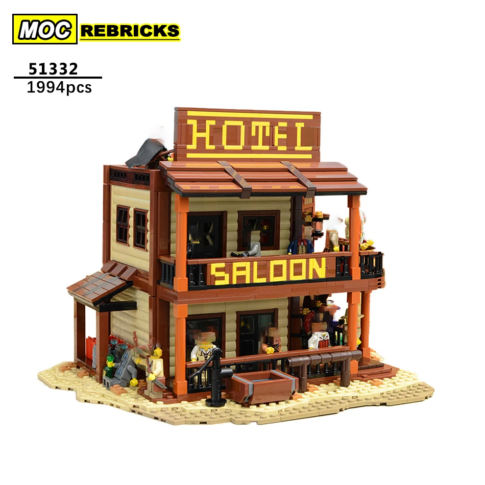 Street View Architecture Series Modular Western Hotel HMOC-51332 Building Block DIY Model Collection Experts Education Brick Toy