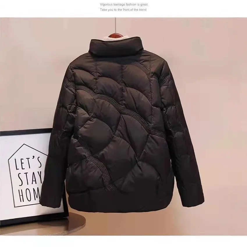 Women Lightweight Duck Down Jacket Short Style Autumn Winter Fashion White Down Coat Woman Clothing двухсторонняя куртка JK-250