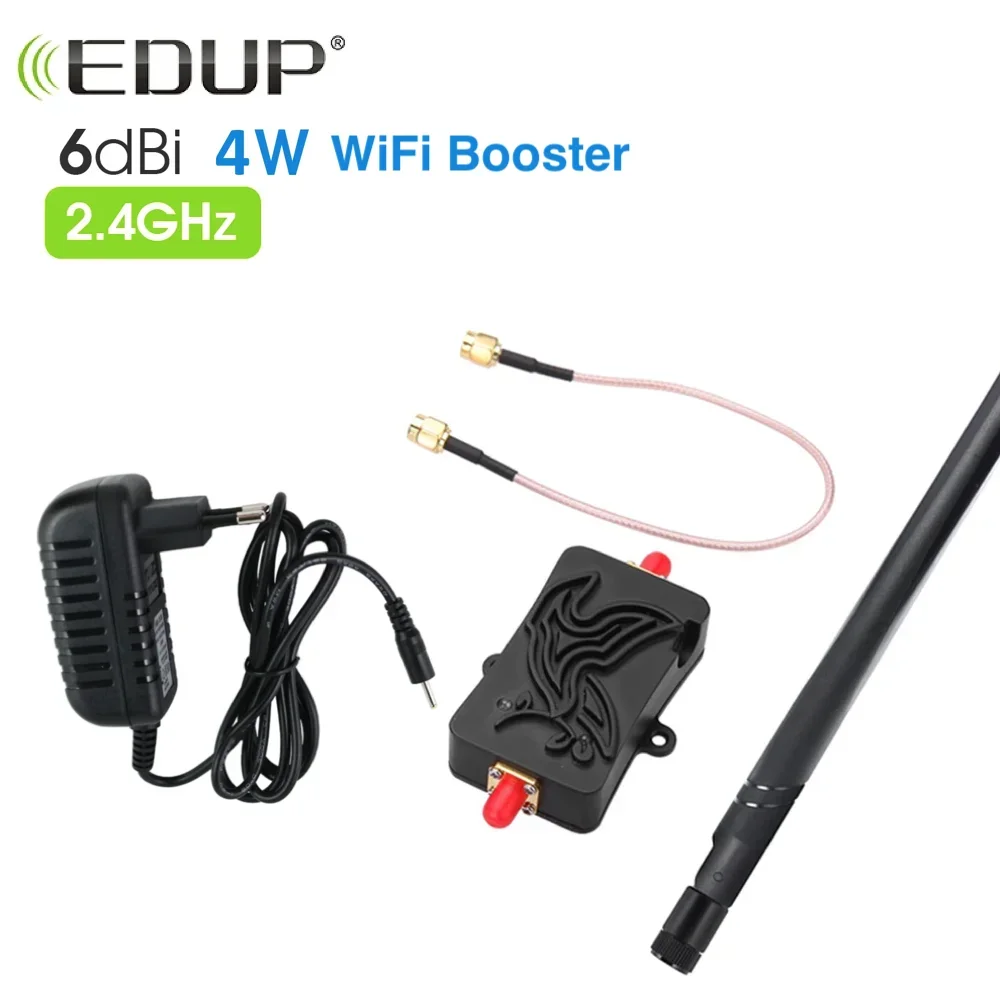 EDUP 2.4GHz WiFi Booster 4W Signal Repeater Wireless Range Repeater for WiFi Router Accessories Antenna Wifi Power Amplifier