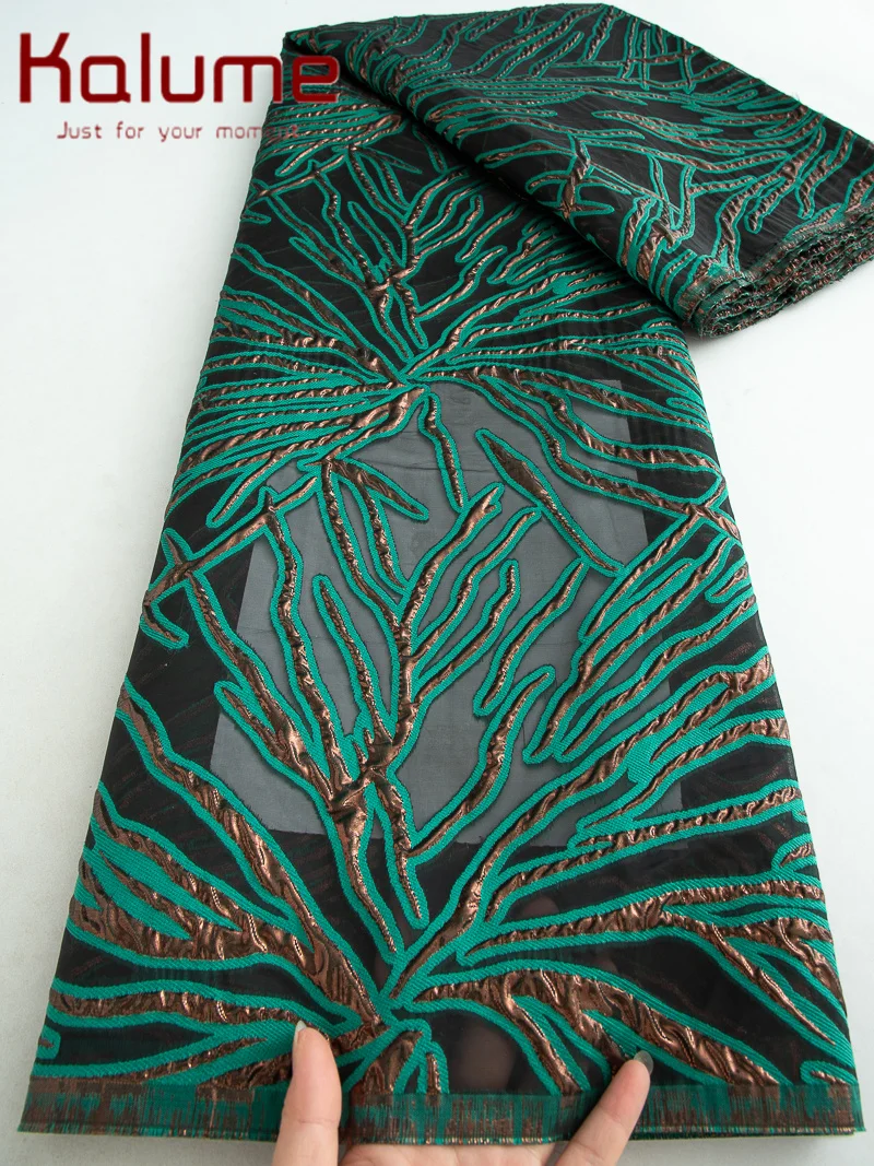 ผ้าแจ็คการ์ดโบรเคดกินี Kalume ล่าสุด 5 หลา ผ้าลูกไม้แอฟริกัน 2025 ผ้าโบรเคดไนจีเรียคุณภาพสูงสำหรับชุดแต่งงาน