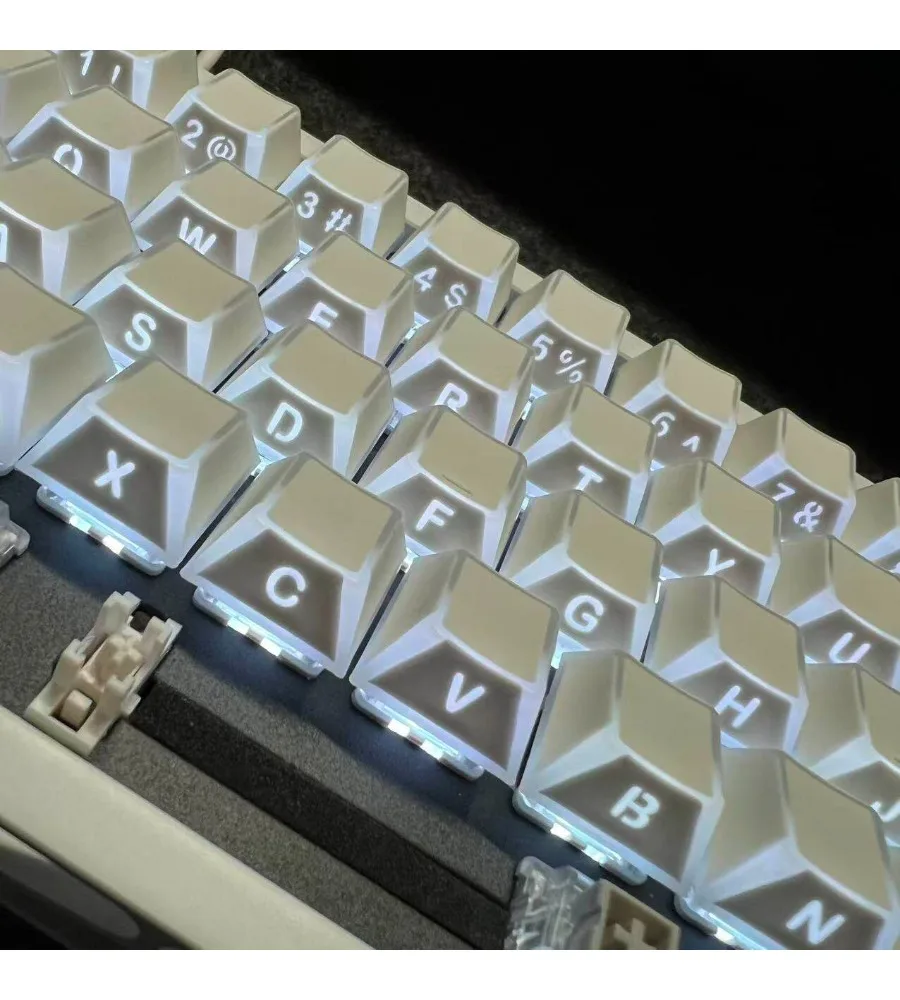 [Light refraction 4.0] Edge and corner side engraved double light-transmitting keycaps PBT original high and small full set