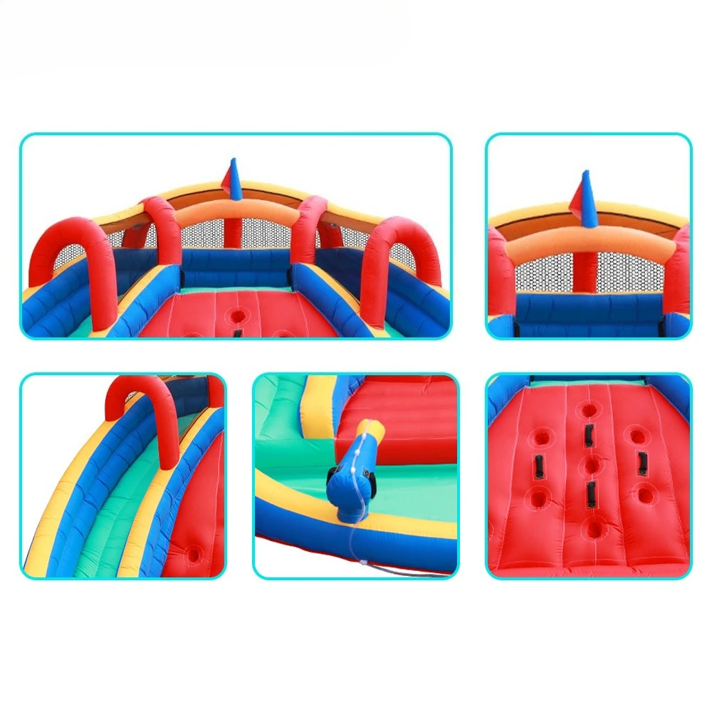 

Kids Playground Toy City Outdoor Obstacle Course Amusement Park Equipment Inflatable Bouncer Heavy Duty Material STQC-2000