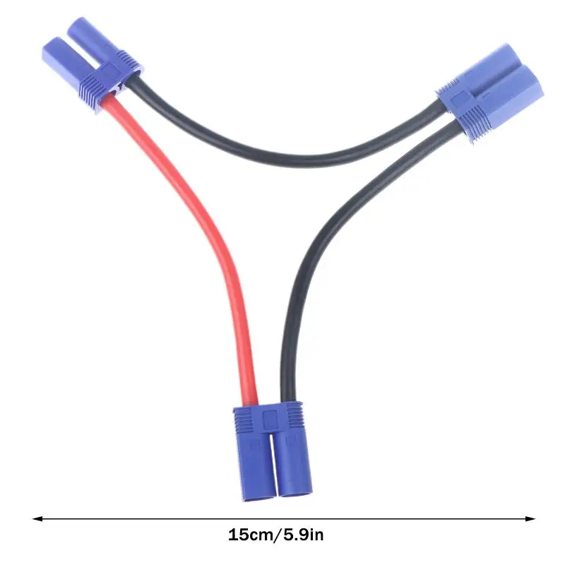 Cabo conector de bateria paralela especializado EC5 - Extensão dupla Y / O de silicone 12AWG para grupos Rc