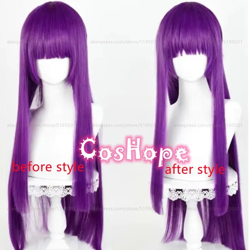 

2025 Fern 80cm Long Straight Purple Wig Anime Cosplay Heat Resistant Synthetic Wigs