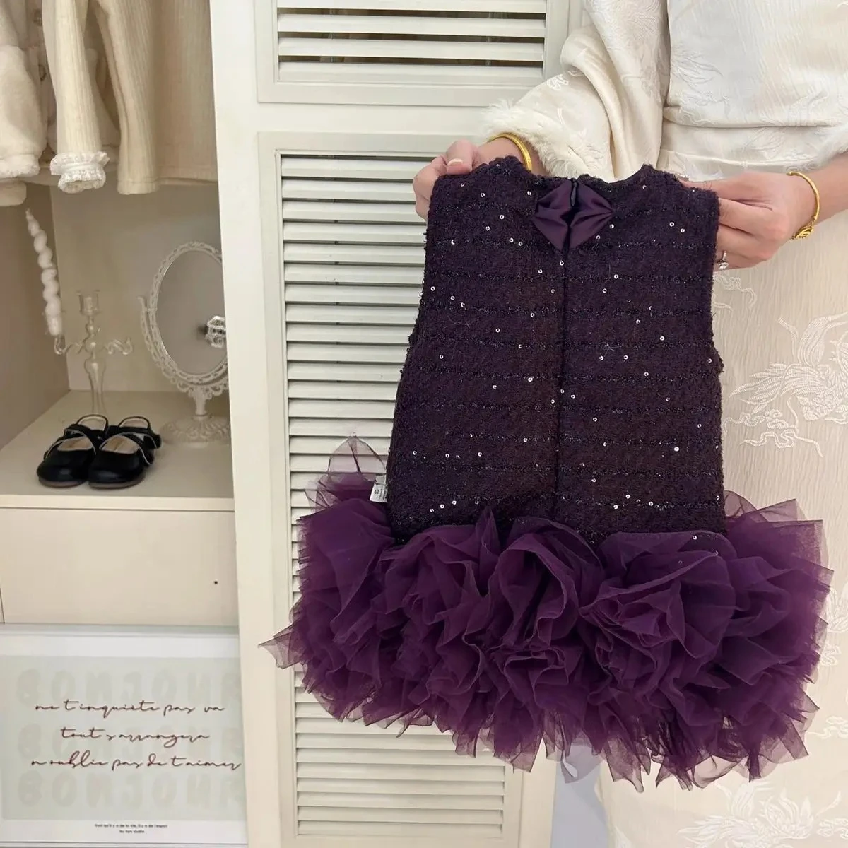 Autumn/Winter Collection Children's Fragrant Style Bow Style Birthday Princess Dress Baby Girls New Year Dress