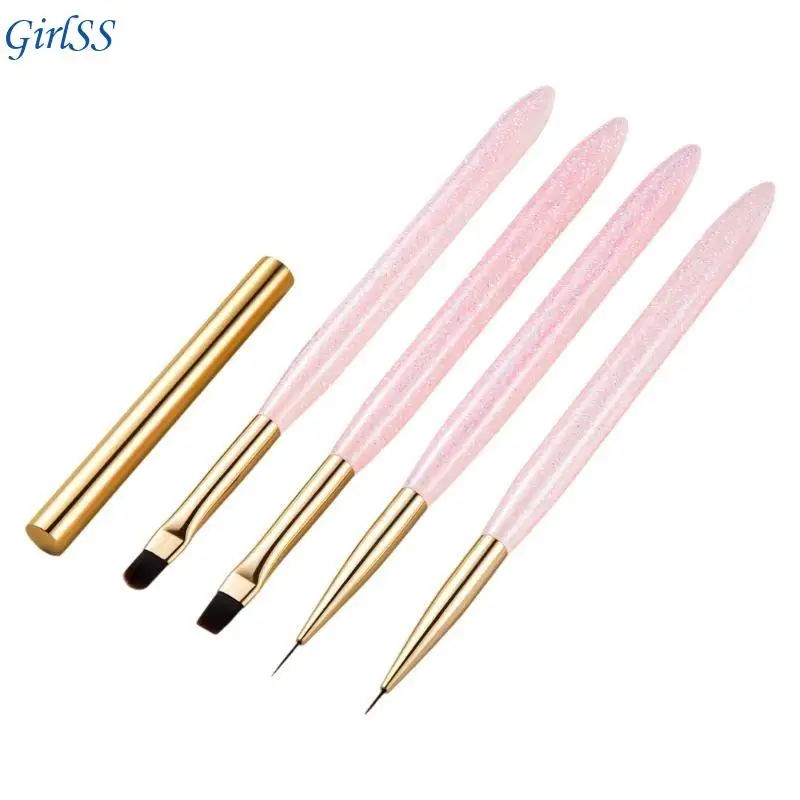4pcs Cleaning Brush and Liner Dotting Pen Set for Creative Designs T4MB