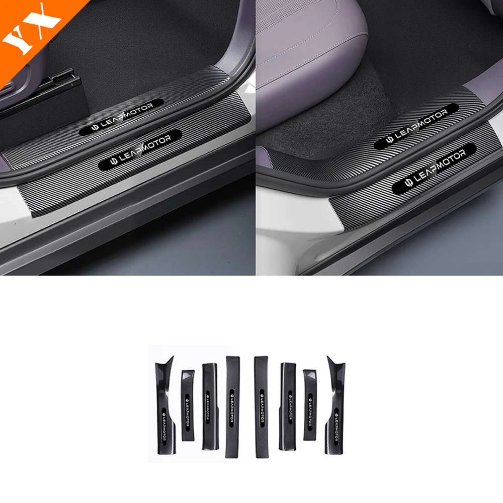 

2025 2026 For Leapmotor B10 accessories Plastic Carbon Car Door Sill, Welcome Pedal, Car Rear Guard, Trunk Guard