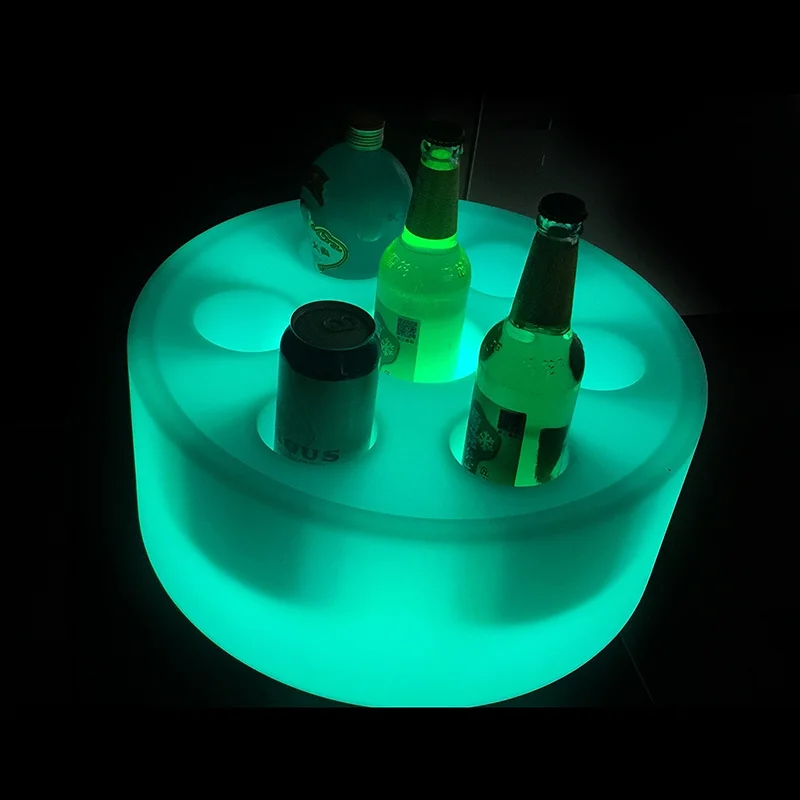 led light source rgb colors changing plastic led cocktail wine plates floating mini tray drink holders for spas or pools