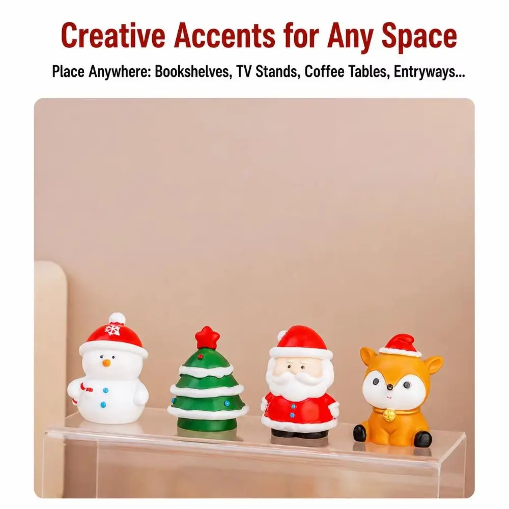 Resin Christmas Figurine Decoration Compact Delicate Christmas Tree Figurine Vivid Miniature Mini Deer Figurine