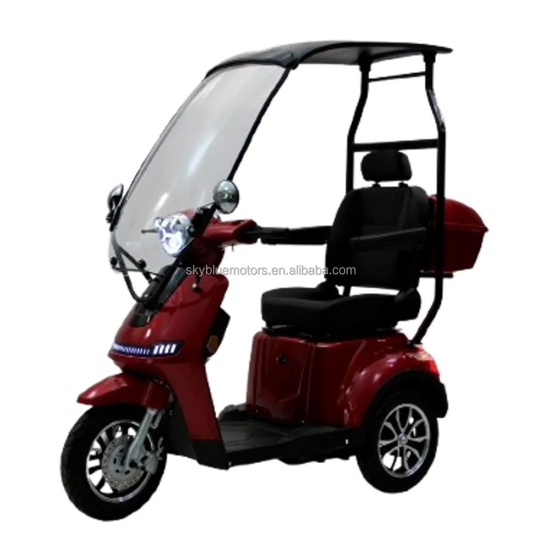 Modification EU Fashion Electric Tricycles Mobility Scooter with Roof Electric Motor Popular Electric Scooter for Seniors