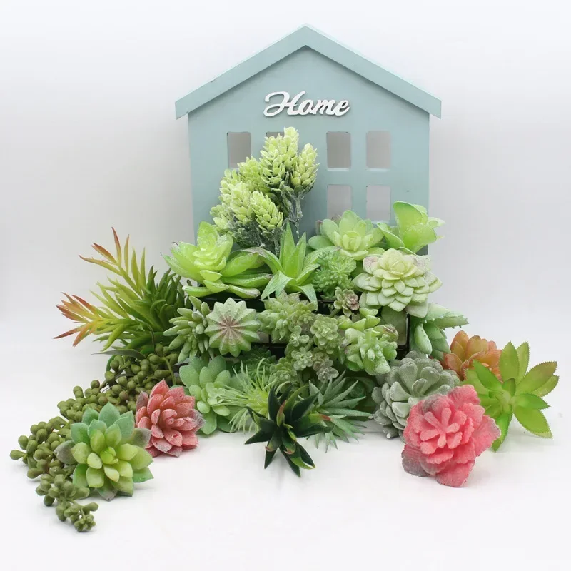 10/20 Stück Gemischte Künstliche Sukkulenten aus PVC für Haus, Garten, Schreibtisch und Bonsai-Dekoration – Detail 6