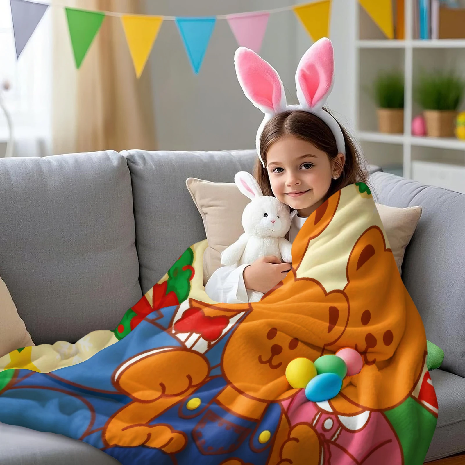 Kawaii الكرتون تذبذب الدب الأسرة بطانية رقيق لينة الفانيلا أريكة الكبار بطانية مكتب الغداء استراحة بطانية طفل هدية الكريسماس #4