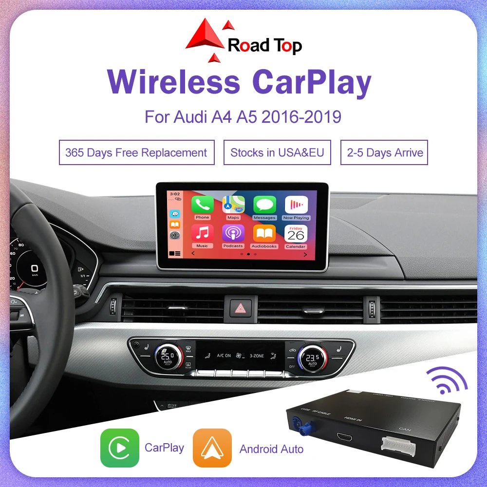 Bezprzewodowy CarPlay dla Audi A4 B9 A5 2016-2018 Android Auto Mirror Link AirPlay Bluetooth Kamera cofania Car Play