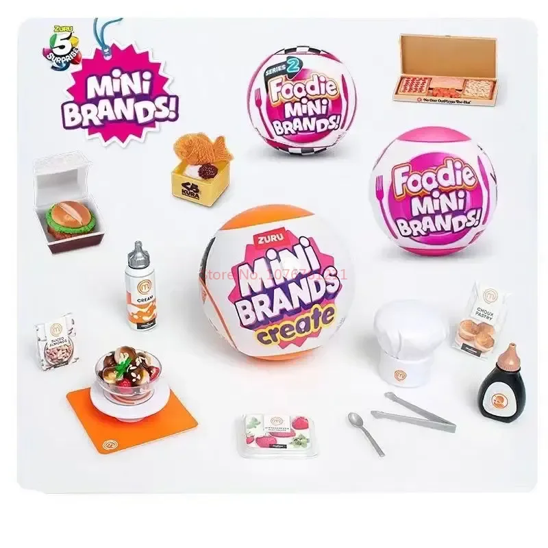 Mini Brands Create Food Box Capsule Real Miniature Creations Collectible Box Toy Diy Pack Mini Toy Set Gifts For Girl