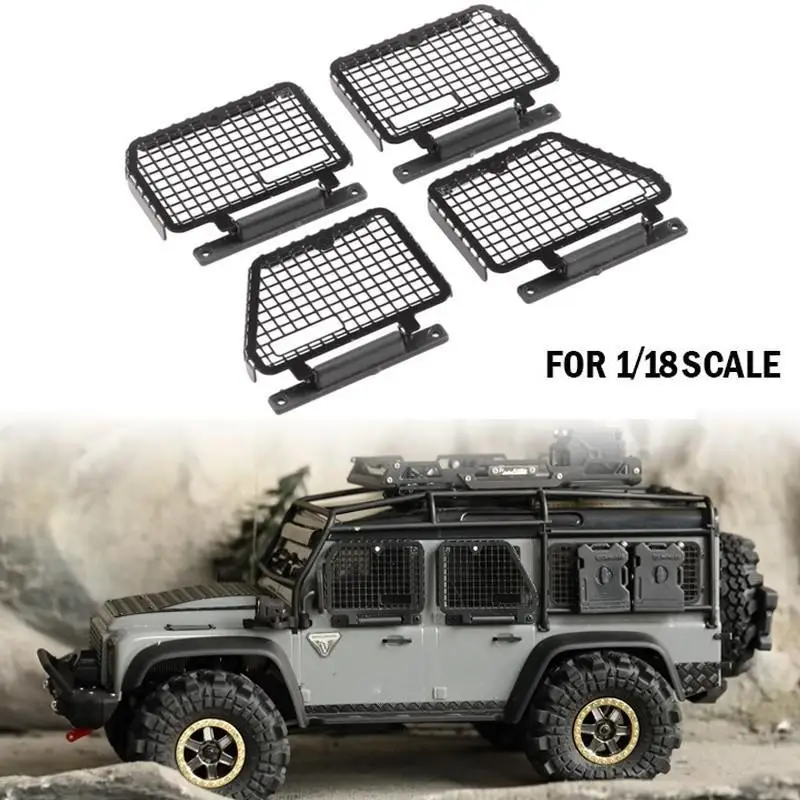 Metal Flip Up And Down Windows/protective Windows For 1/18 Rc Crawler Car Trax/as Trx-4m Defender