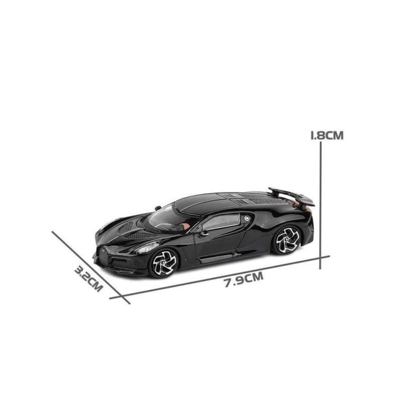 Coche de juguete Bugatti La Voiture Noire 1/64 JKM, vehículo en miniatura, ruedas libres, aleación de Zinc fundido a presión, colección de Metal,