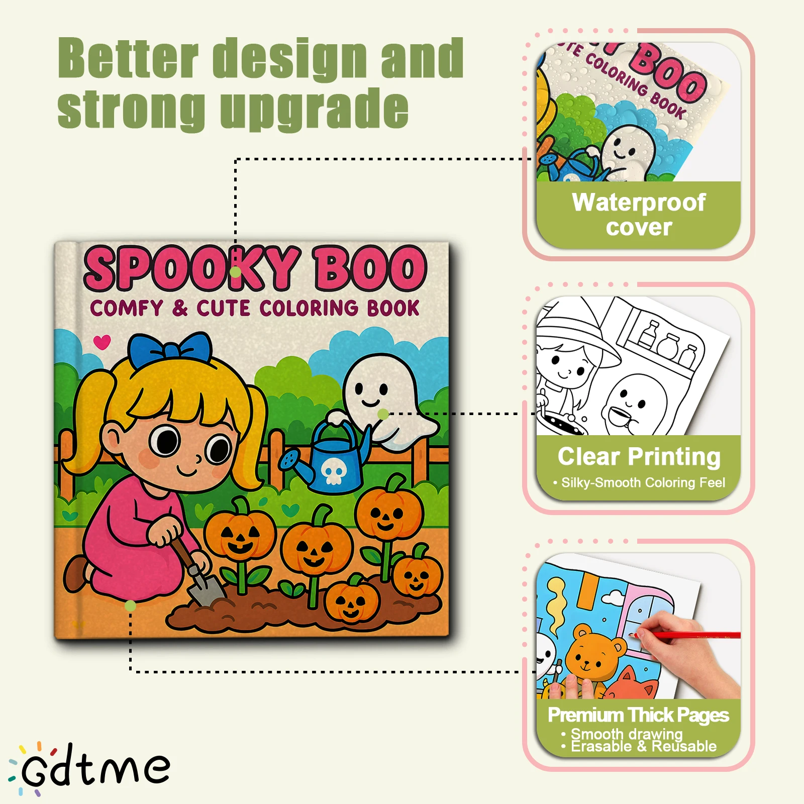 SPOOKY BOO Coloring Book For Adults And Teens Featuring Cute Cozy Daily Activities For Relaxation (Cozy Spaces Coloring)