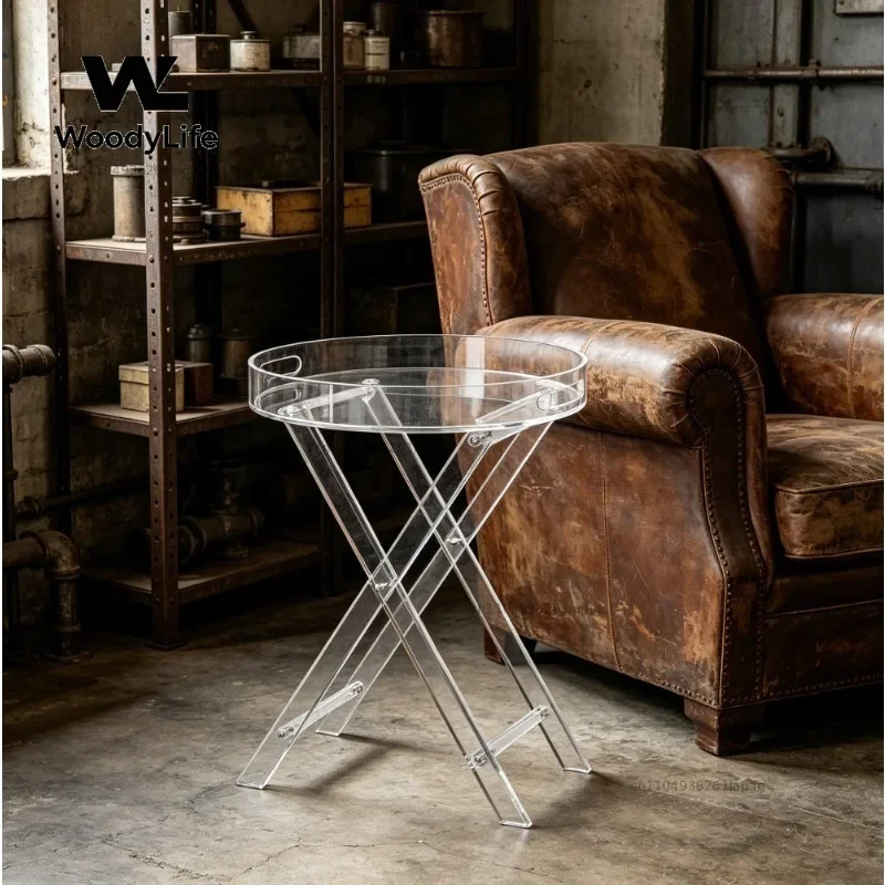 Transparent Acrylic Coffee Table Bay Window Tatami Small Tea Table Simple Creative Folding