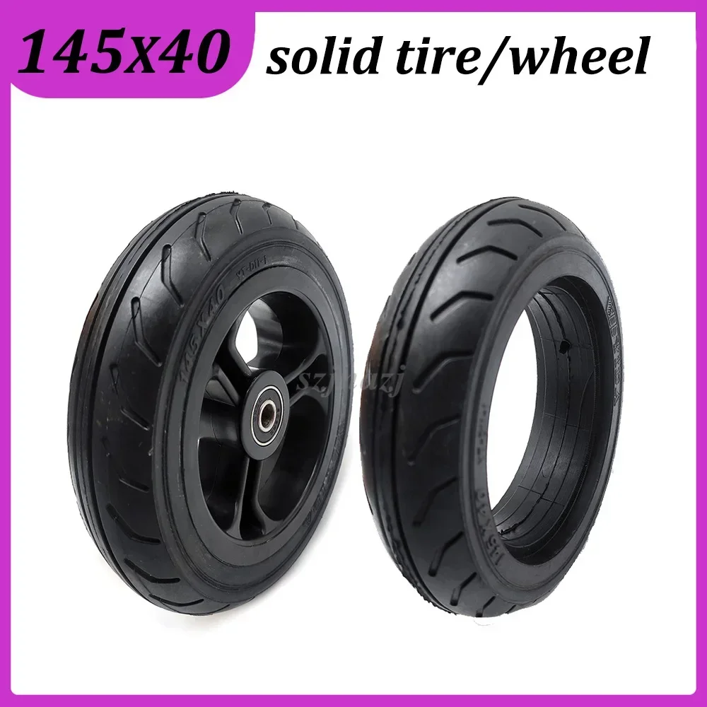 6 Inch 145x40 Wheel Solid Tire with Plastic Rim for Mini Electric Scooter Replacement