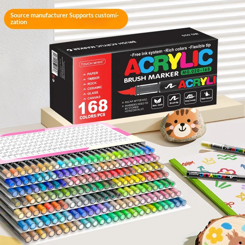 

Soft-Tip Direct-Liquid Markers for Kids Art Hand-Painted Pens Doodle Layering Paintbrushes Creative Coloring Tools for Children