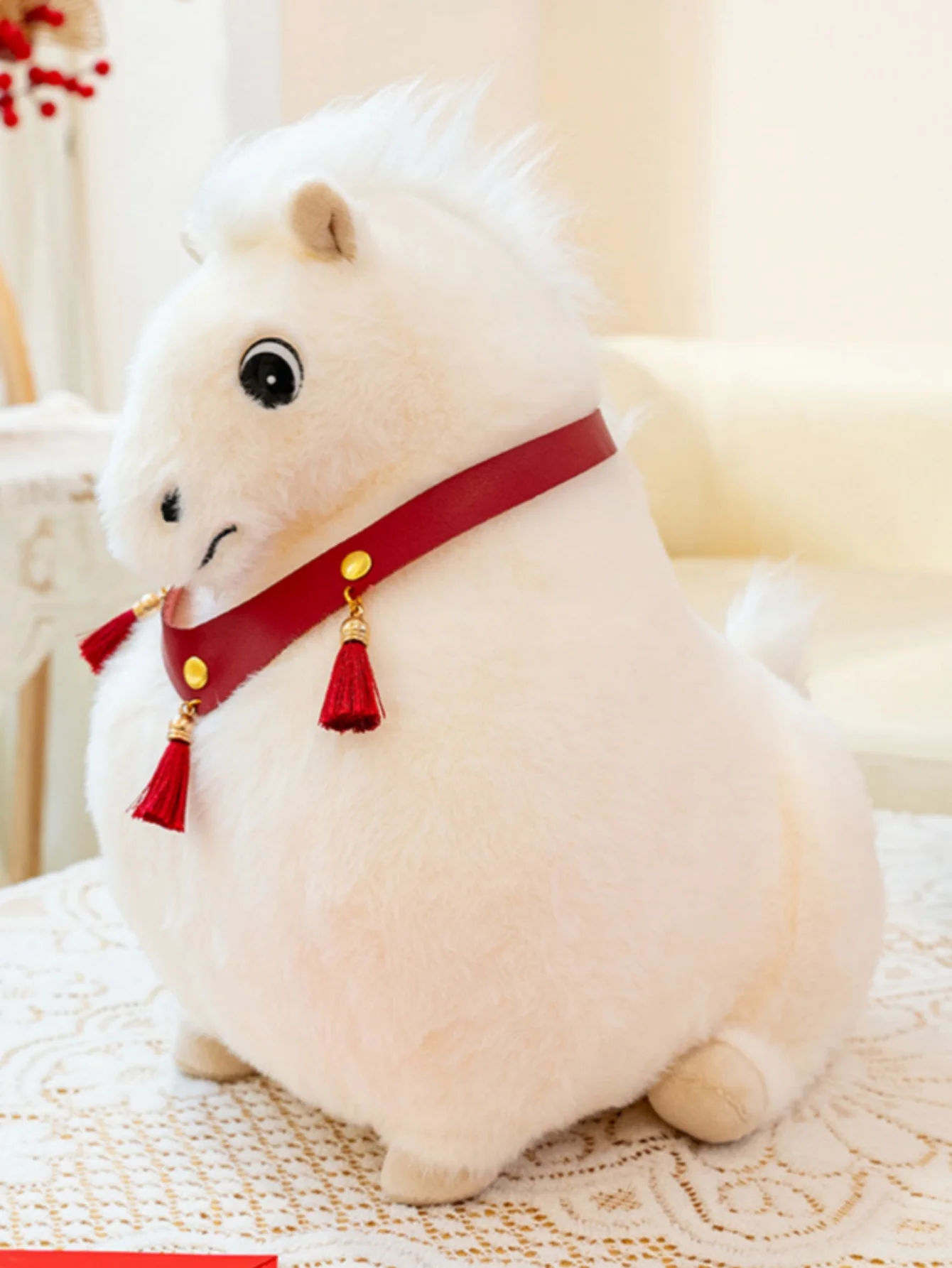 Zawieszka Pluszowa Koń Pony Tłusty Zawieszka do Torby Brelok Zwierzę Wypchana Lalka Dekoracja Domu