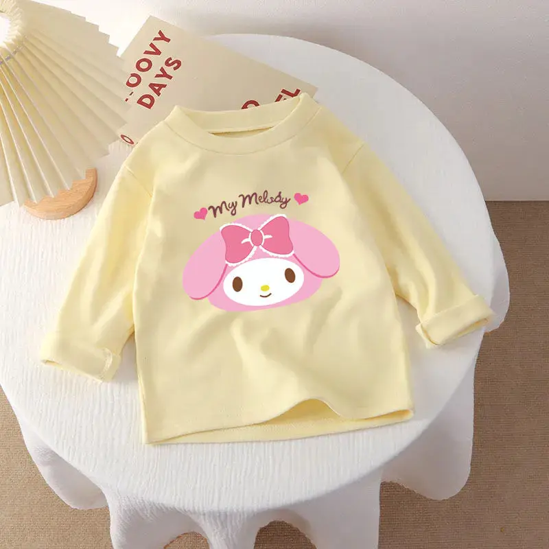 

Детская рубашка Sanrio Kuromi Delong, внутренняя одежда, аниме Рисунок, Осень-зима, сохраняющая тепло футболка с длинным рукавом, пальто для детей, Kawaii, Лидер продаж