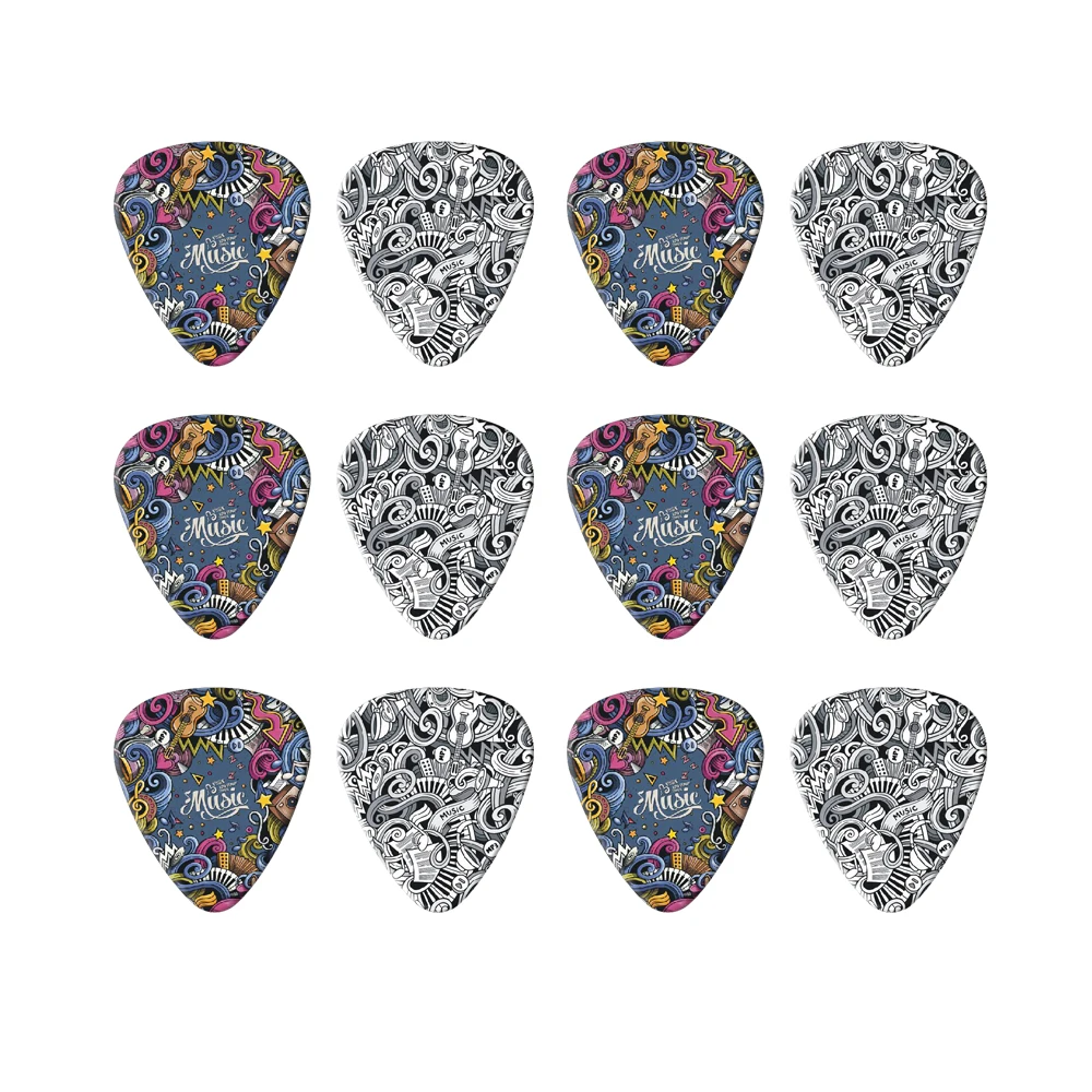 SOACH 10Pcs/lot 0.71 0.46 1.0mm Thickness Cartoon Graffiti Guitar Picks Pattern Guitar Paddles Parts Guitar Accessories pick