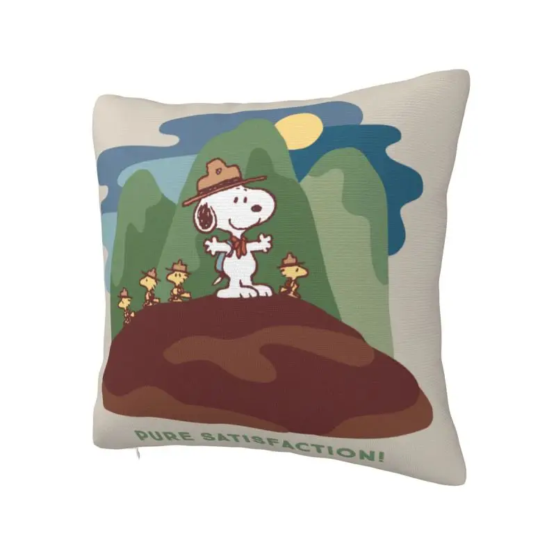 Custom Modern Cute Cartoon Snoopy Cushion Cover 40x40 Cm Velvet Polyester Throw Pillow Case For Sofa ChairHome Decor Pillowcase