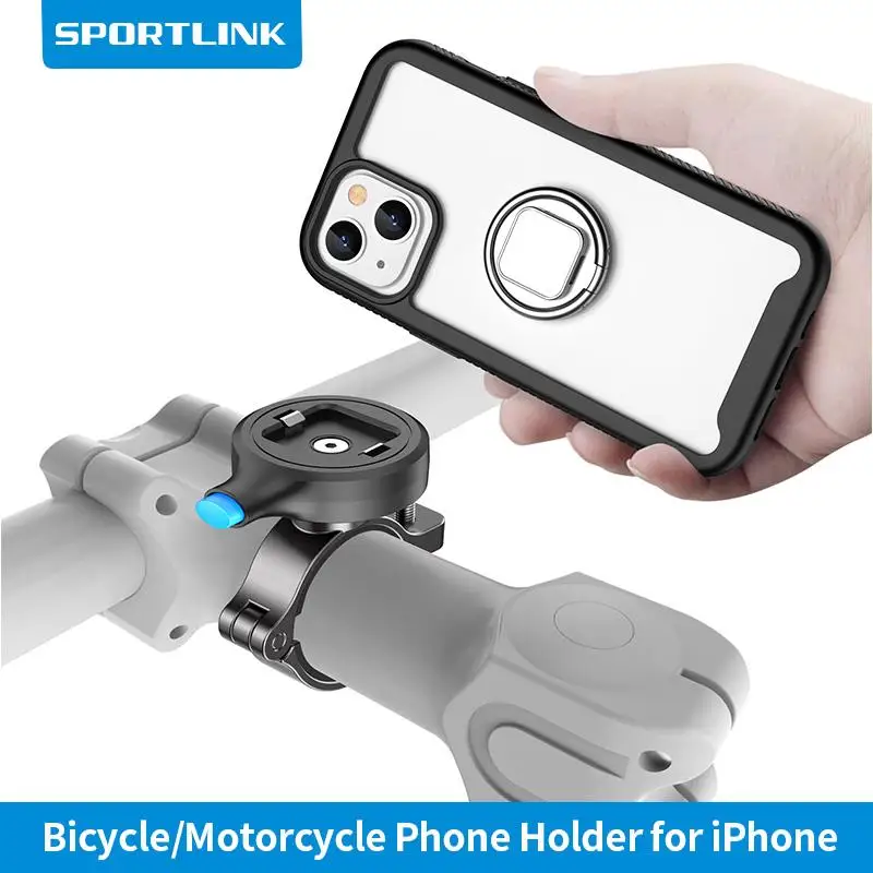 

SPORTLINK Aluminum Alloy Bike Phone Holder Universal Motorcycle Bicycle Cellphone Stand Mount for iPhone 14 13 11 Pro Max SE2022