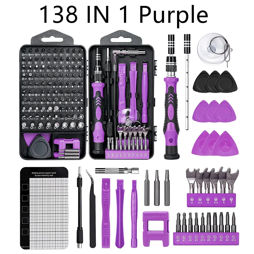 Precisieschroevendraaierset, WOZOBUY 115/122/138 in 1 computerschroevendraaierset, elektronica gereedschapsset voor tablet, iPhone, PS4 reparatie