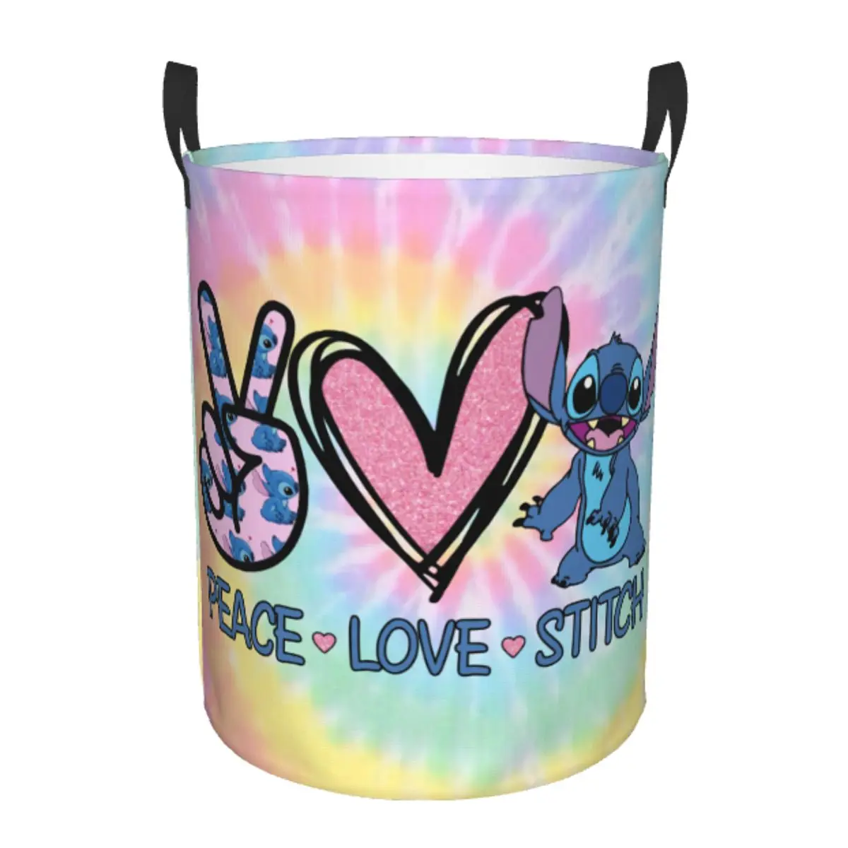 Корзина для белья на заказ Peace Love Stitch, большая корзина для хранения одежды, органайзер для игрушек для детей