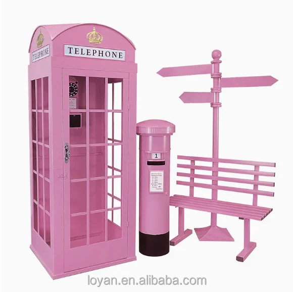 Hot Selling Antique London Phone Booth Outdoor Decoration London Phone Booth Decoration
