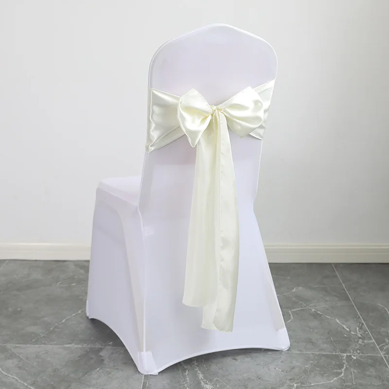 Hochzeit Dekoration Geburtstag Party Dunkelgrün Farbe Stuhl Schärpe Satin Selbst Krawatte Bands Knoten Hotel Bankett Weiß Stuhl Abdeckung Dekor – Detail 35