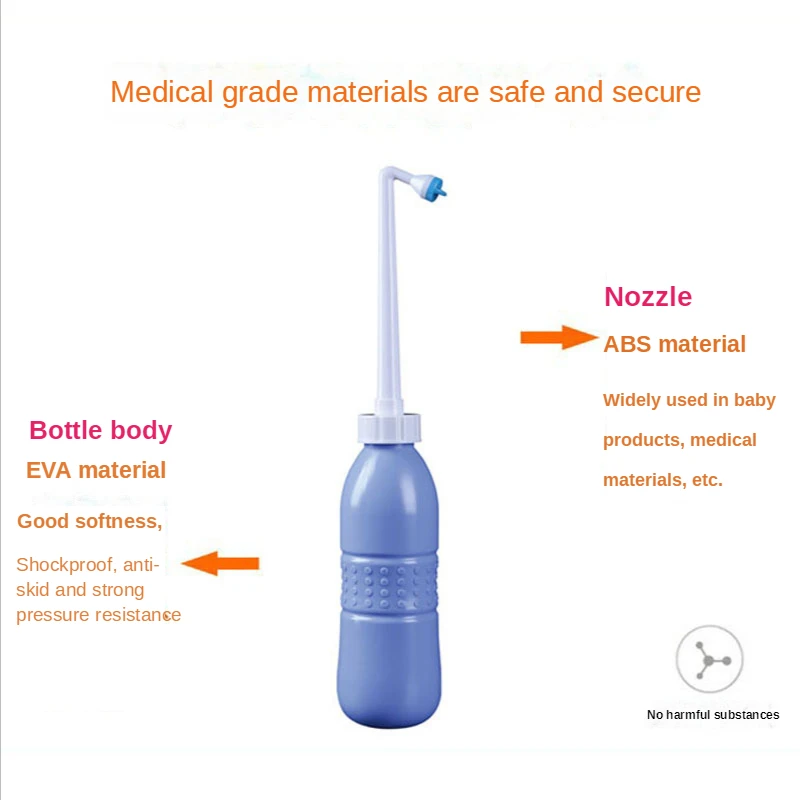 650mL Portable Bidet Travel Handheld Bidet Bottle with Retractable Spray Nozzle for Hygiene Cleansing Personal Care Women\'s