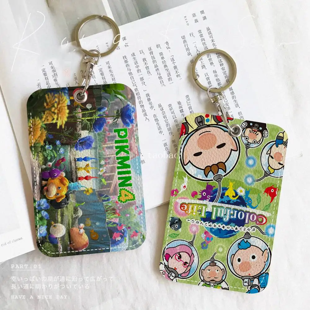 

Кожаный брелок-картхолдер P-PikminS (1 шт.) для ключей, брелок для дверных замков, держатель для пропусков и ID-карт