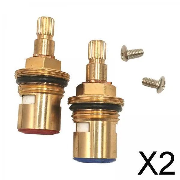 2X Ceramic Stem Disc Cartridges Laundry Easy Installation Replacement Tap Valves