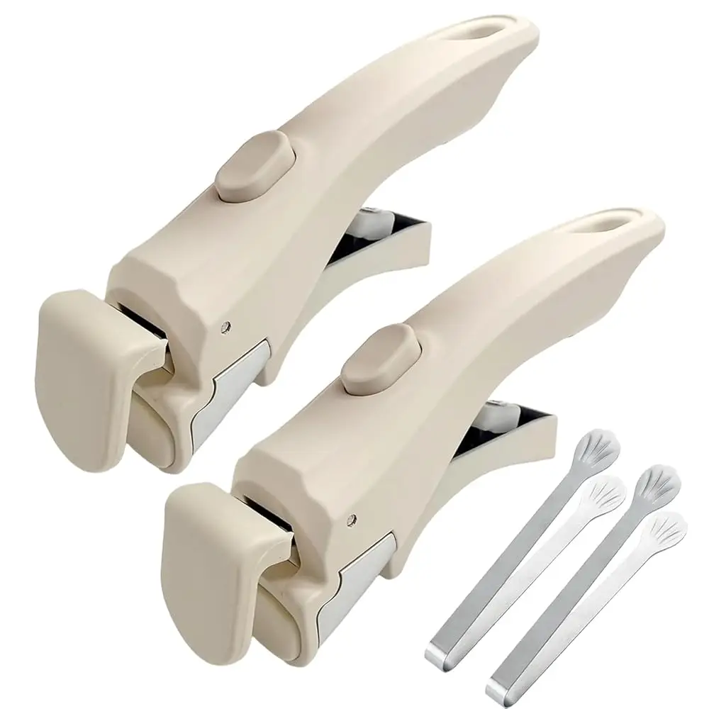 

2 съемные ручки, универсальные съемные ручки для сковородок, термостойкий пластик, нержавеющая сталь, силикон - цвет кремовый W