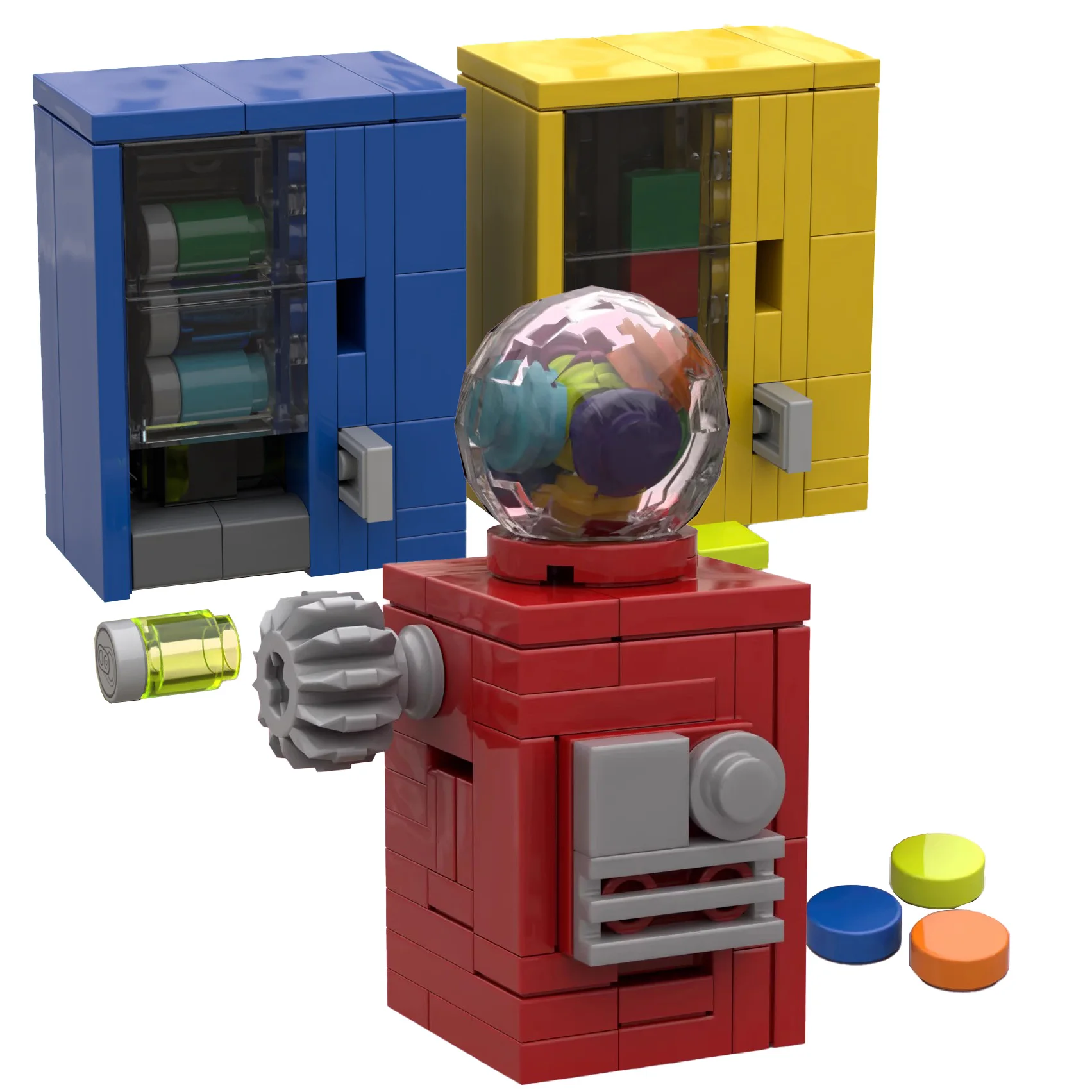 Mini candy Gumball Machine Building Blocks Beverage Vending Machine City Street View Construction Bricks Toys